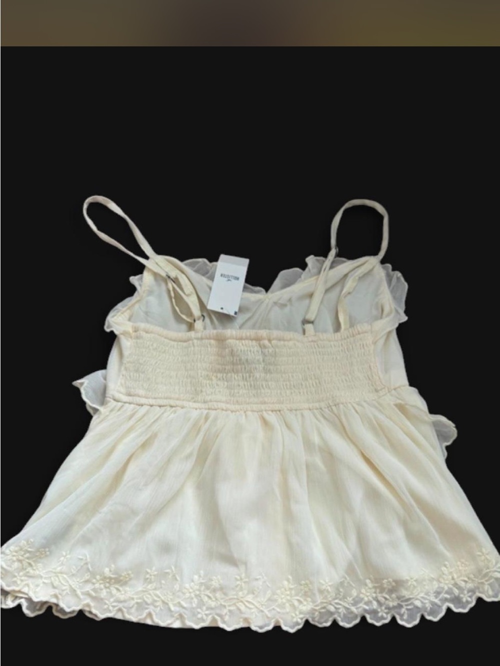 Hollister Yellow Embroidered Babydoll Cami Tank | Coquette Cottagecore | NWOT - Picture 5 of 6